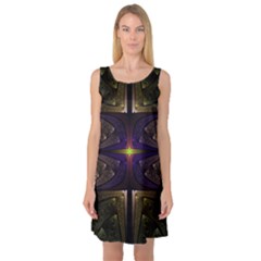 Fractal Fantasy Design Texture Sleeveless Satin Nightdress by Wegoenart