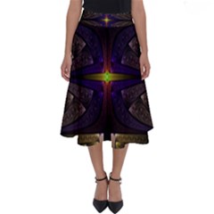 Fractal Fantasy Design Texture Perfect Length Midi Skirt by Wegoenart