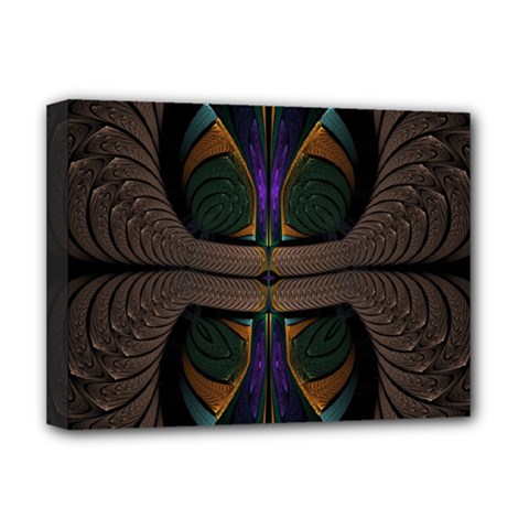 Fractal Abstract Background Pattern Deluxe Canvas 16  X 12  (stretched)  by Wegoenart