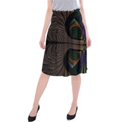 Fractal Abstract Background Pattern Midi Beach Skirt
