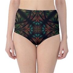 Fractal Fantasy Design Texture Classic High-Waist Bikini Bottoms