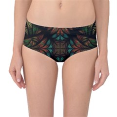 Fractal Fantasy Design Texture Mid-Waist Bikini Bottoms