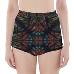Fractal Fantasy Design Texture High-Waisted Bikini Bottoms