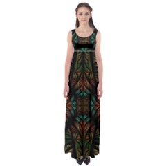 Fractal Fantasy Design Texture Empire Waist Maxi Dress