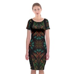 Fractal Fantasy Design Texture Classic Short Sleeve Midi Dress