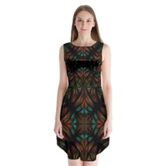 Fractal Fantasy Design Texture Sleeveless Chiffon Dress  
