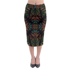 Fractal Fantasy Design Texture Midi Pencil Skirt