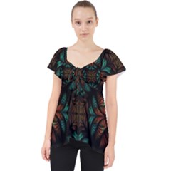 Fractal Fantasy Design Texture Lace Front Dolly Top