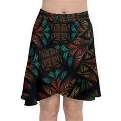 Fractal Fantasy Design Texture Chiffon Wrap Front Skirt