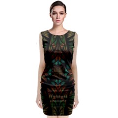 Fractal Fantasy Design Texture Sleeveless Velvet Midi Dress