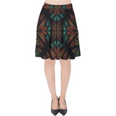 Fractal Fantasy Design Texture Velvet High Waist Skirt