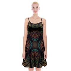 Fractal Fantasy Design Texture Spaghetti Strap Velvet Dress