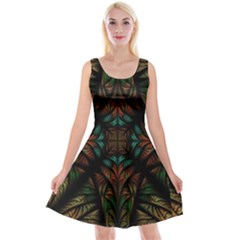 Fractal Fantasy Design Texture Reversible Velvet Sleeveless Dress