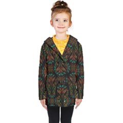 Fractal Fantasy Design Texture Kids  Double Breasted Button Coat