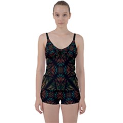 Fractal Fantasy Design Texture Tie Front Two Piece Tankini