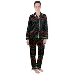 Fractal Fantasy Design Texture Satin Long Sleeve Pyjamas Set