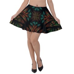 Fractal Fantasy Design Texture Velvet Skater Skirt