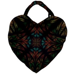 Fractal Fantasy Design Texture Giant Heart Shaped Tote
