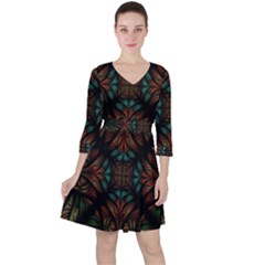 Fractal Fantasy Design Texture Ruffle Dress