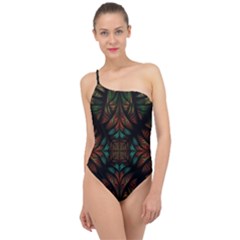 Fractal Fantasy Design Texture Classic One Shoulder Swimsuit