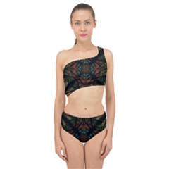 Fractal Fantasy Design Texture Spliced Up Two Piece Swimsuit