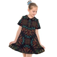 Fractal Fantasy Design Texture Kids  Short Sleeve Shirt Dress