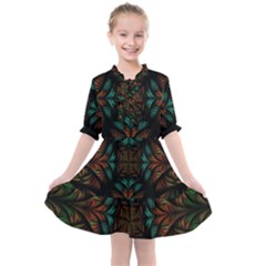 Fractal Fantasy Design Texture Kids  All Frills Chiffon Dress