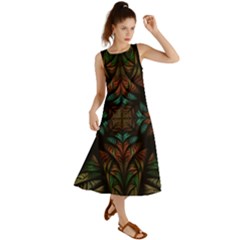 Fractal Fantasy Design Texture Summer Maxi Dress