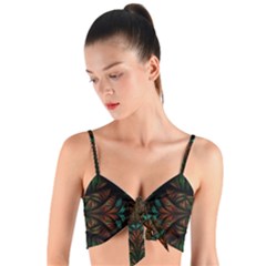 Fractal Fantasy Design Texture Woven Tie Front Bralet