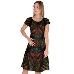 Fractal Fantasy Design Texture Classic Short Sleeve Dress