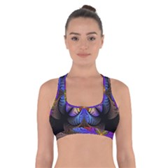 Fractal Flower Fantasy Floral Cross Back Sports Bra by Wegoenart