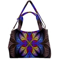 Fractal Flower Fantasy Floral Double Compartment Shoulder Bag by Wegoenart