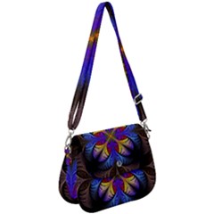 Fractal Flower Fantasy Floral Saddle Handbag by Wegoenart