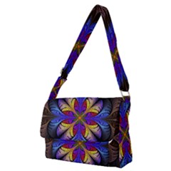 Fractal Flower Fantasy Floral Full Print Messenger Bag (m)