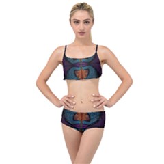 Art Abstract Fractal Pattern Layered Top Bikini Set