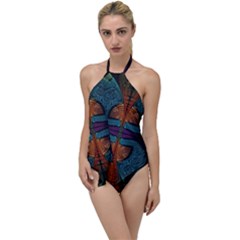 Art Abstract Fractal Pattern Go With The Flow One Piece Swimsuit by Wegoenart