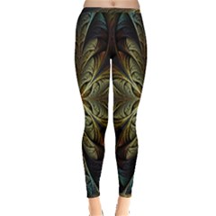 Fractal Art Abstract Pattern Inside Out Leggings by Wegoenart