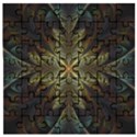 Fractal Art Abstract Pattern Wooden Puzzle Square View1