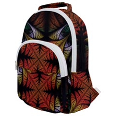 Ornament Decorative Floral Design Rounded Multi Pocket Backpack by Wegoenart