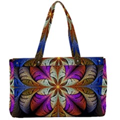 Fractal Flower Fantasy Pattern Canvas Work Bag by Wegoenart