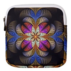 Fractal Flower Fantasy Pattern Mini Square Pouch by Wegoenart