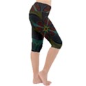 Fractal Art Abstract Pattern Lightweight Velour Cropped Yoga Leggings View3