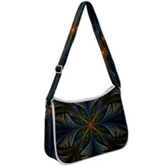 Fractal Art Abstract Pattern Zip Up Shoulder Bag