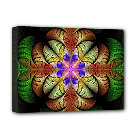 Fractal Abstract Flower Floral Deluxe Canvas 16  X 12  (stretched)  by Wegoenart
