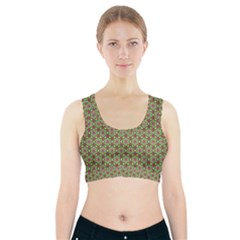 Background Green Ornamental Pattern Sports Bra With Pocket by Wegoenart