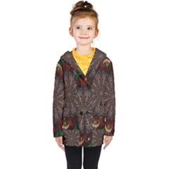 Fractal Flower Fantasy Floral Kids  Double Breasted Button Coat by Wegoenart