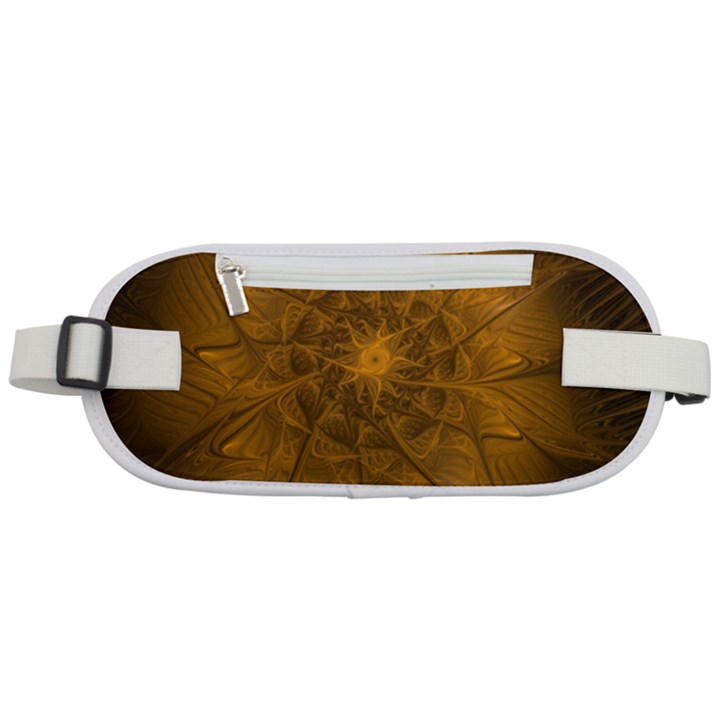 Fractal Flower Floral Gold Pattern Rounded Waist Pouch