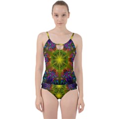 Fractal Abstract Background Pattern Cut Out Top Tankini Set