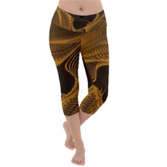 Fractal Design Background Pattern Lightweight Velour Capri Yoga Leggings by Wegoenart