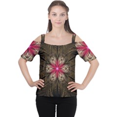 Fractal Background Design Abstract Cutout Shoulder Tee